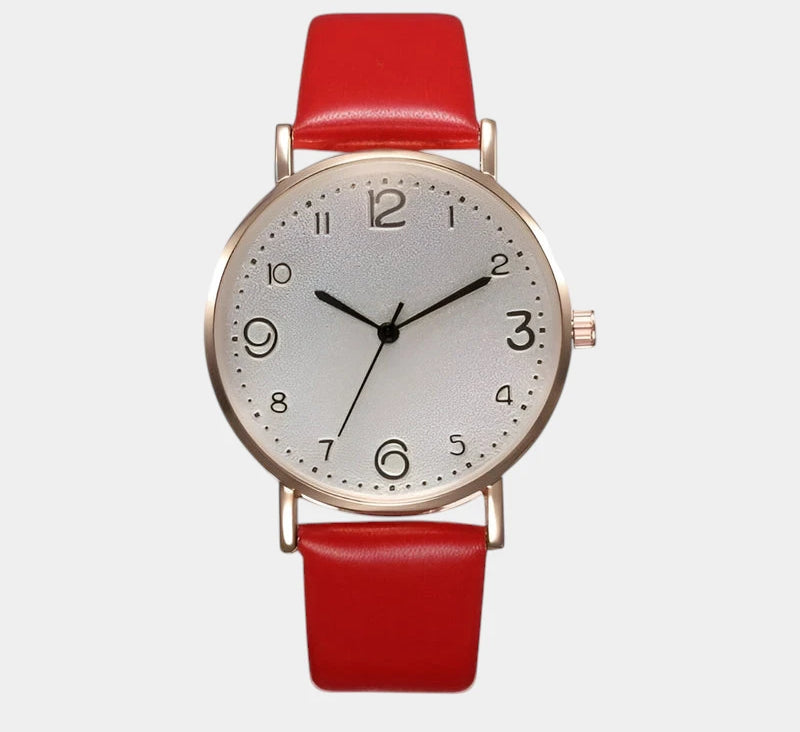 Virelle-Horloges-Virelle | Dames Horloge – Minimalistisch Ronde Kast, Leren Bandje