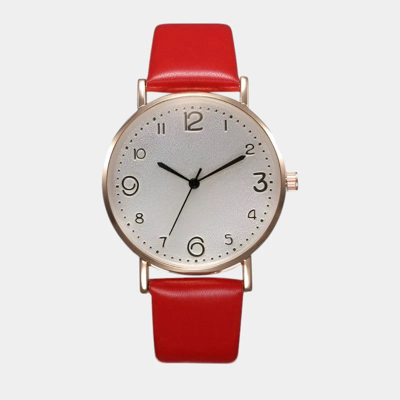 Virelle-Horloges-Virelle | Dames Horloge – Minimalistisch Ronde Kast, Leren Bandje