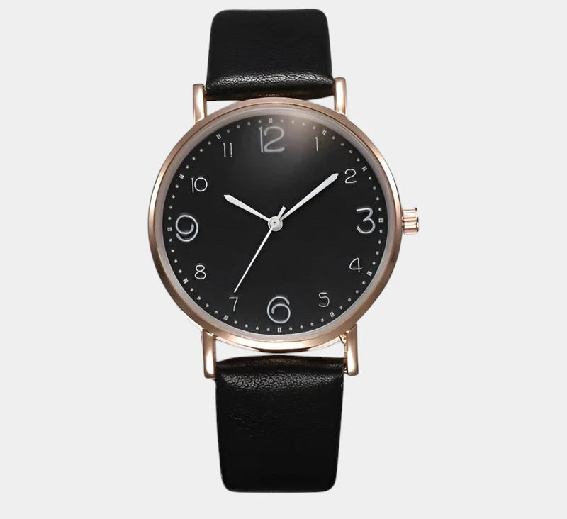 Virelle-Horloges-Virelle | Dames Horloge – Minimalistisch Ronde Kast, Leren Bandje