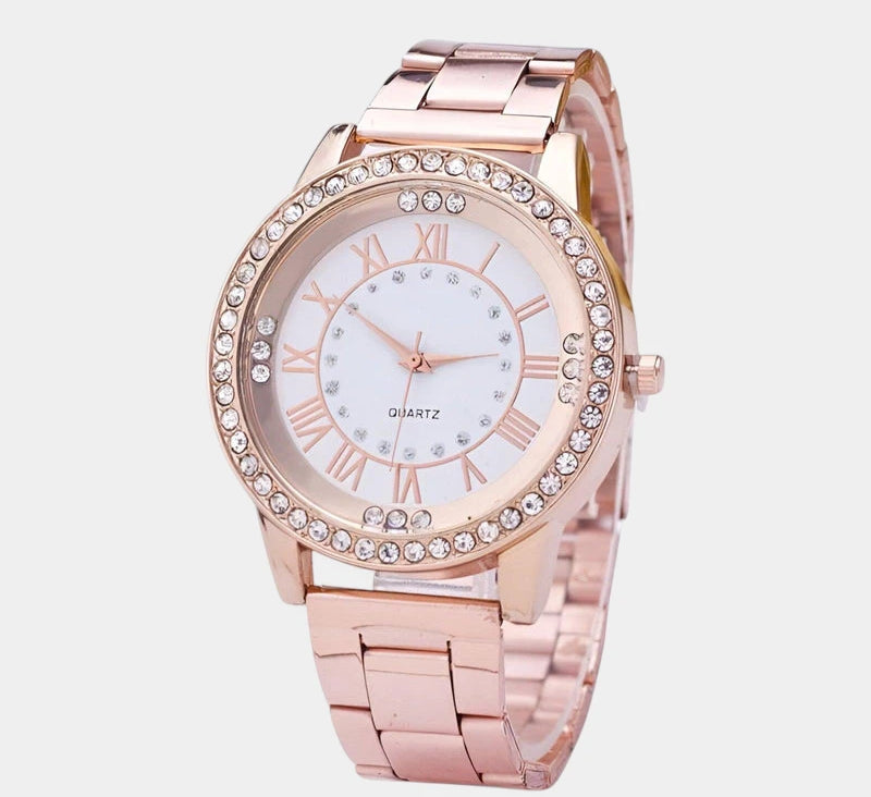 Virelle-Horloges-Virelle | Dames Horloge – Quartz Uurwerk, Kristallen Bezel, Romeinse Cijfers