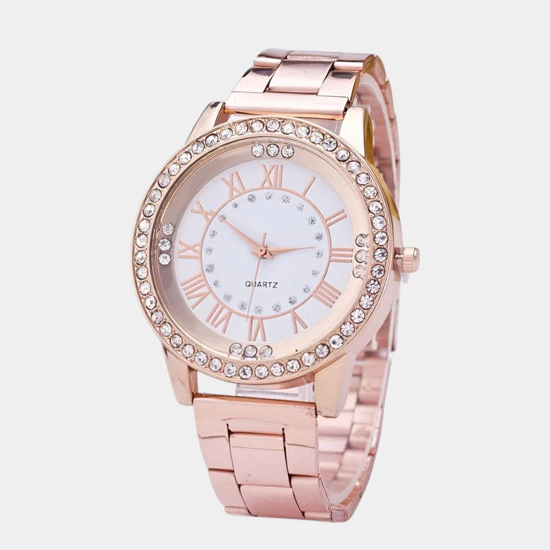 Virelle-Horloges-Virelle | Dames Horloge – Quartz Uurwerk, Kristallen Bezel, Romeinse Cijfers