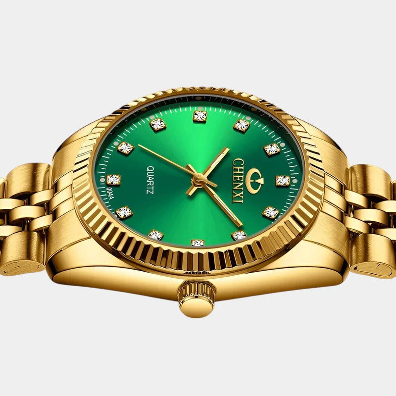 Virelle-Horloges-Virelle | Dames Horloge – Ronde Kast, Roestvrijstalen Band, Geribbelde Bezel