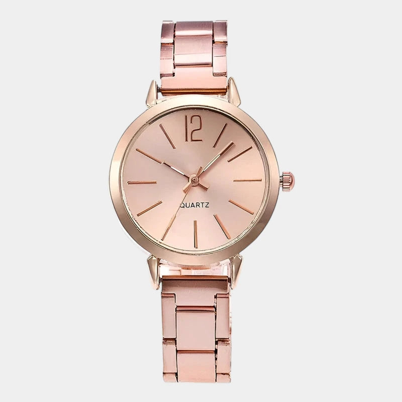 Virelle-Horloges-Virelle | Dames Horloge – Ronde Kast van Metaal, Strakke Wijzerplaat, Met Armband