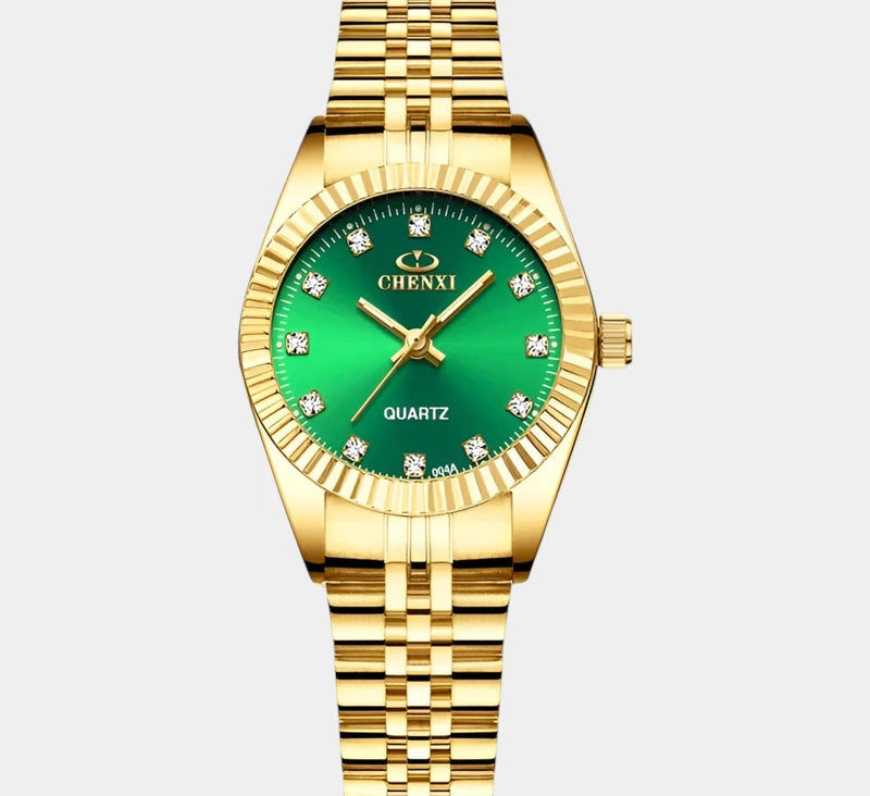 Virelle-Horloges-Virelle | Dames Horloge – Ronde Kast, Roestvrijstalen Band, Geribbelde Bezel