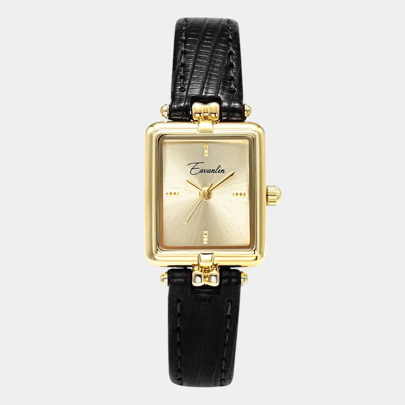 Virelle-Horloges-Virelle | Dames Horloge – Slank Kastontwerp, Leren Bandje met Textuur