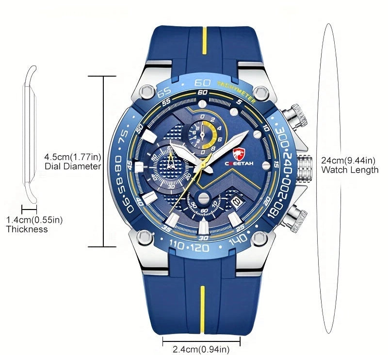 Virelle-Horloges-Virelle | Heren Sporthorloge – Siliconen Band, Groot Uurwerk, Chronograaf Functie