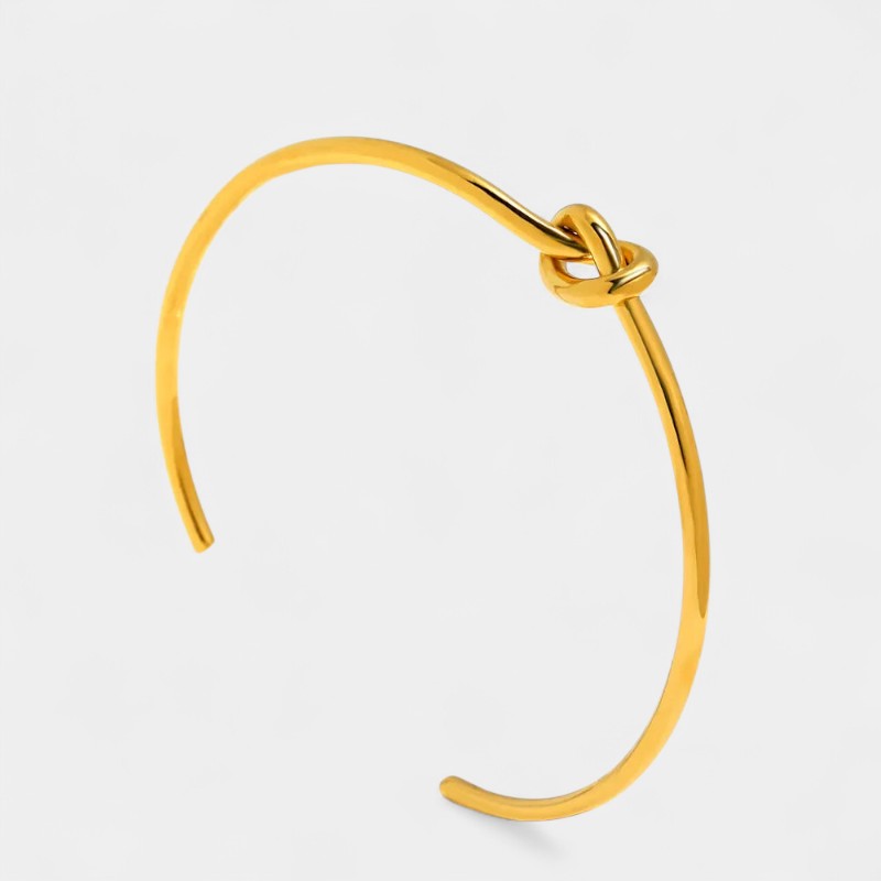 Virelle-Jewelry Bracelet Bangle-Virelle Armband - Elegante twisted knot bangle in goud