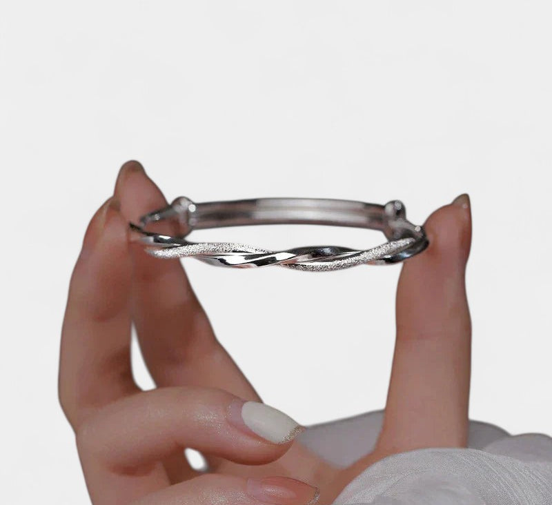 Virelle-Jewelry Bracelet Bangle-Virelle dual bangle bracelet - Stijlvolle gevlochten zilveren armband