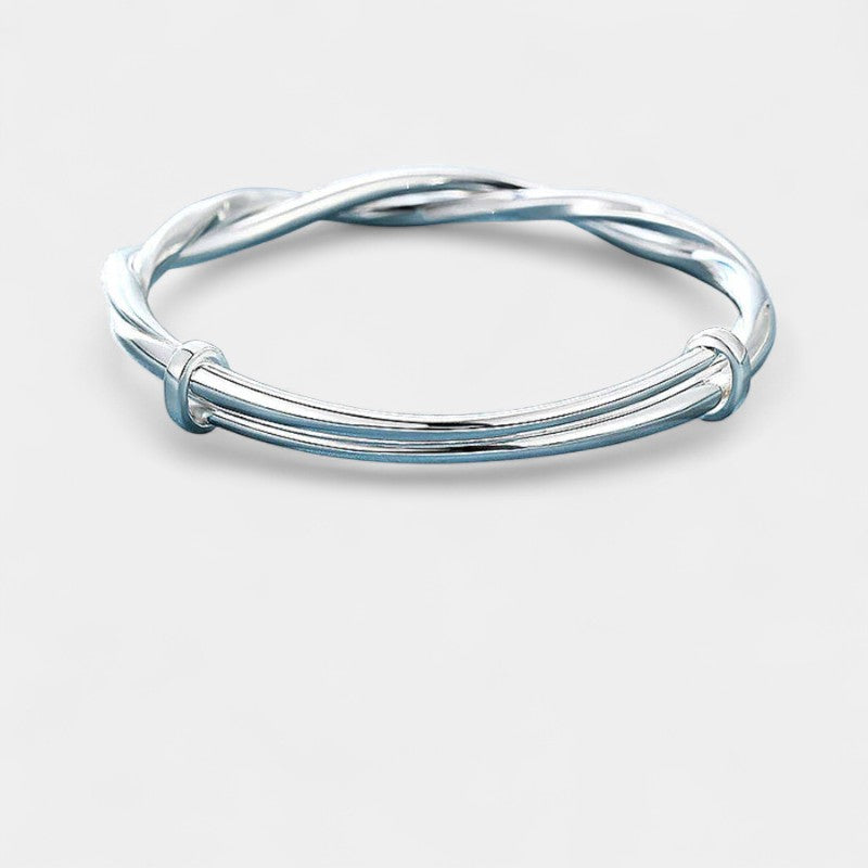 Virelle-Jewelry Bracelet Bangle-Virelle dual bangle bracelet - Stijlvolle gevlochten zilveren armband
