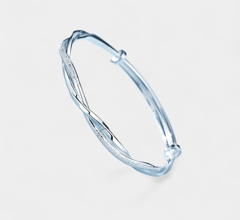 Virelle-Jewelry Bracelet Bangle-Virelle dual bangle bracelet - Stijlvolle gevlochten zilveren armband