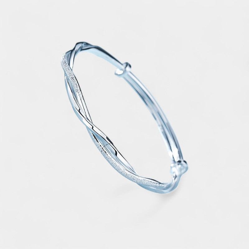 Virelle-Jewelry Bracelet Bangle-Virelle dual bangle bracelet - Stijlvolle gevlochten zilveren armband