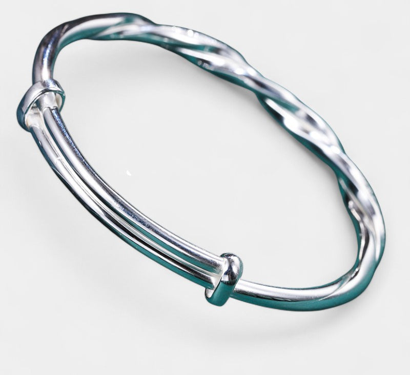 Virelle-Jewelry Bracelet Bangle-Virelle dual bangle bracelet - Stijlvolle gevlochten zilveren armband