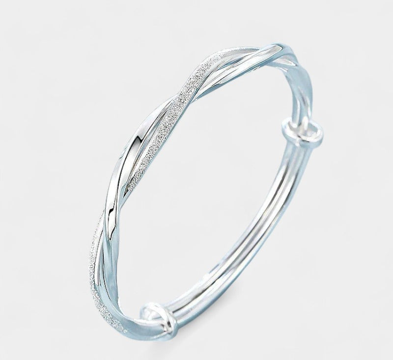 Virelle-Jewelry Bracelet Bangle-Virelle dual bangle bracelet - Stijlvolle gevlochten zilveren armband