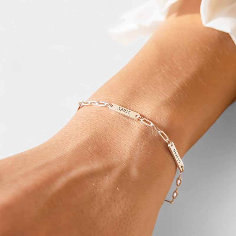 Virelle-Jewelry Bracelet Chain-Virelle Armband - Custom Name Paper Clip Chain met 1-3 Namen