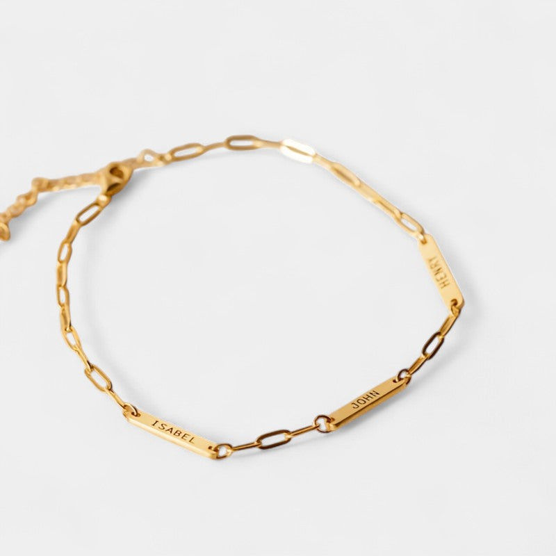 Virelle-Jewelry Bracelet Chain-Virelle Armband - Custom Name Paper Clip Chain met 1-3 Namen