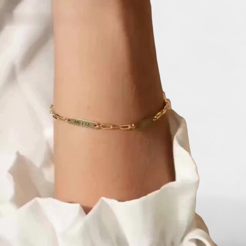 Virelle-Jewelry Bracelet Chain-Virelle Armband - Custom Name Paper Clip Chain met 1-3 Namen