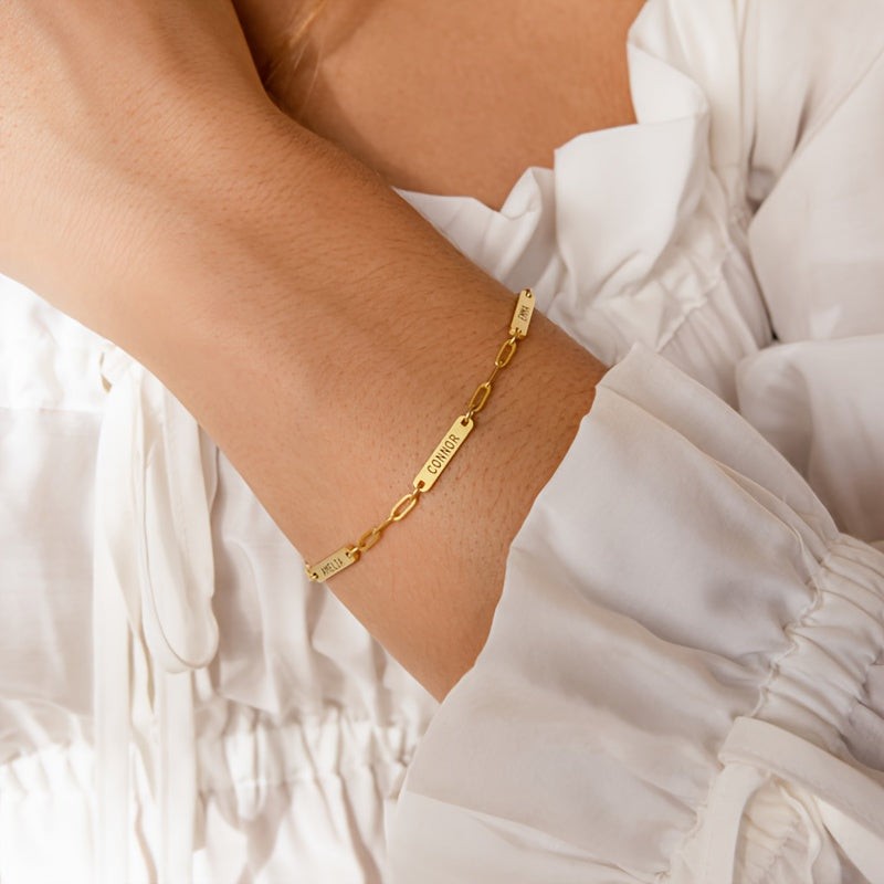 Virelle-Jewelry Bracelet Chain-Virelle Armband - Custom Name Paper Clip Chain met 1-3 Namen