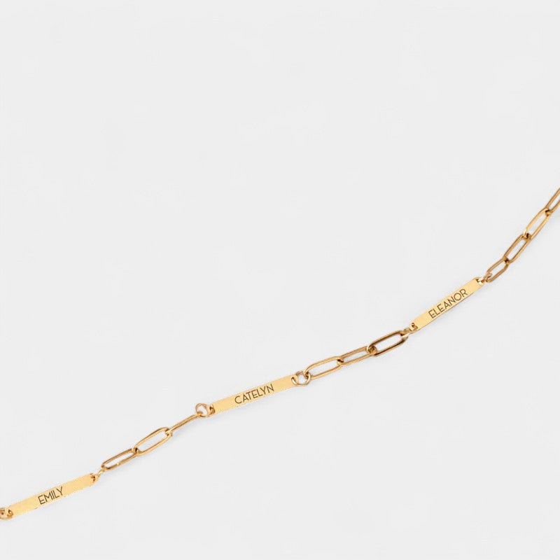 Virelle-Jewelry Bracelet Chain-Virelle Armband - Custom Name Paper Clip Chain met 1-3 Namen