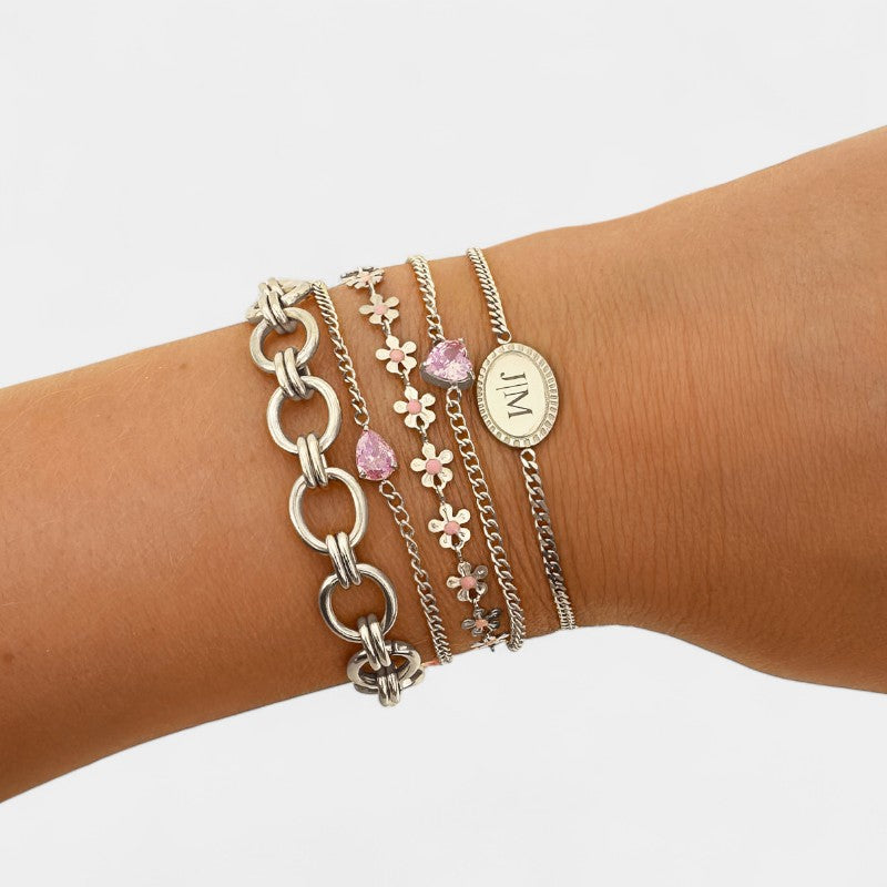 Virelle-Jewelry Bracelet Heart-Virelle Hart Birthstone Bracelet - Betekenisvolle armband met hartvormige stenen