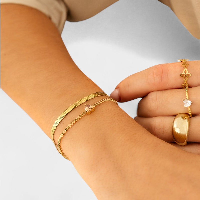 Virelle-Jewelry Bracelet Heart-Virelle Hart Birthstone Bracelet - Betekenisvolle armband met hartvormige stenen