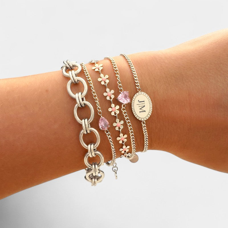 Virelle-Jewelry Bracelet Heart-Virelle Hart Birthstone Bracelet - Betekenisvolle armband met hartvormige stenen