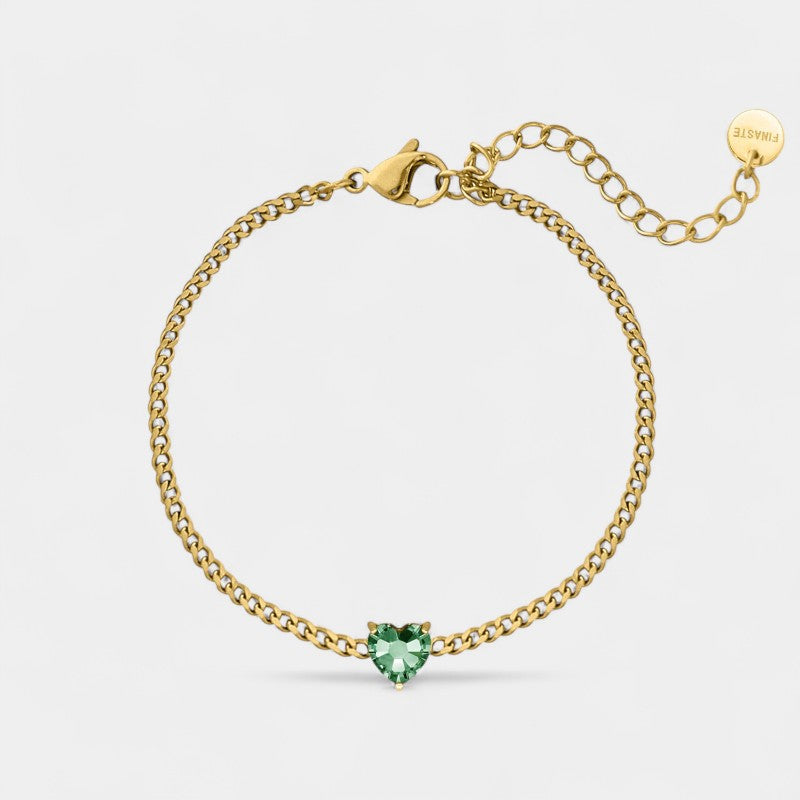 Virelle-Jewelry Bracelet Heart-Virelle Hart Birthstone Bracelet - Betekenisvolle armband met hartvormige stenen