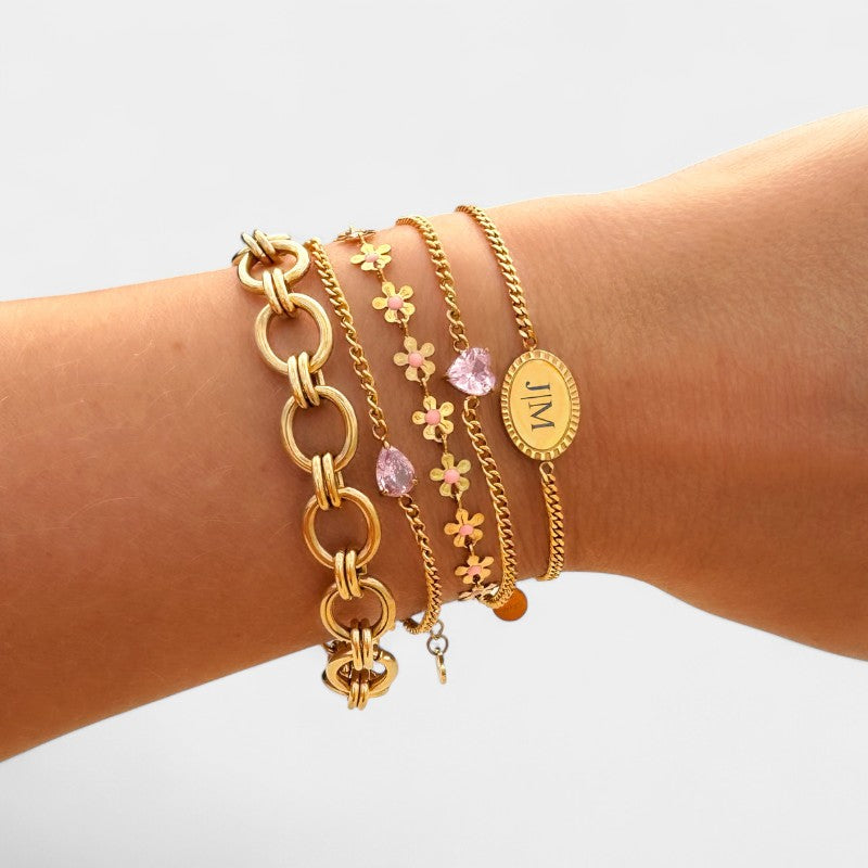 Virelle-Jewelry Bracelet Heart-Virelle Hart Birthstone Bracelet - Betekenisvolle armband met hartvormige stenen