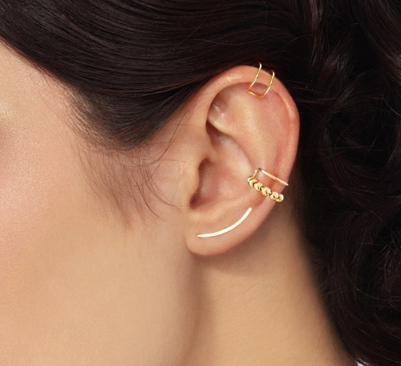 Virelle-Jewelry Earring-Virelle Oorbellen - Smooth Long Line Ear Climber voor vrouwen