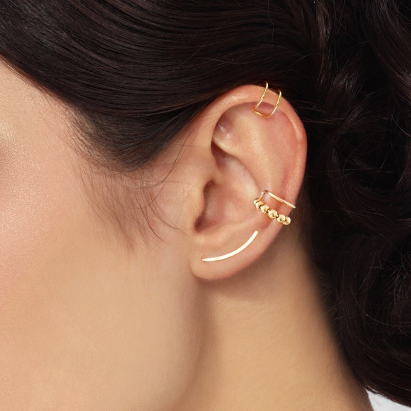 Virelle-Jewelry Earring-Virelle Oorbellen - Smooth Long Line Ear Climber voor vrouwen
