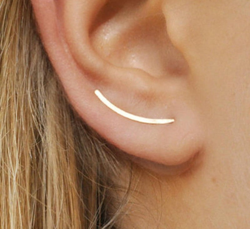 Virelle-Jewelry Earring-Virelle Oorbellen - Smooth Long Line Ear Climber voor vrouwen