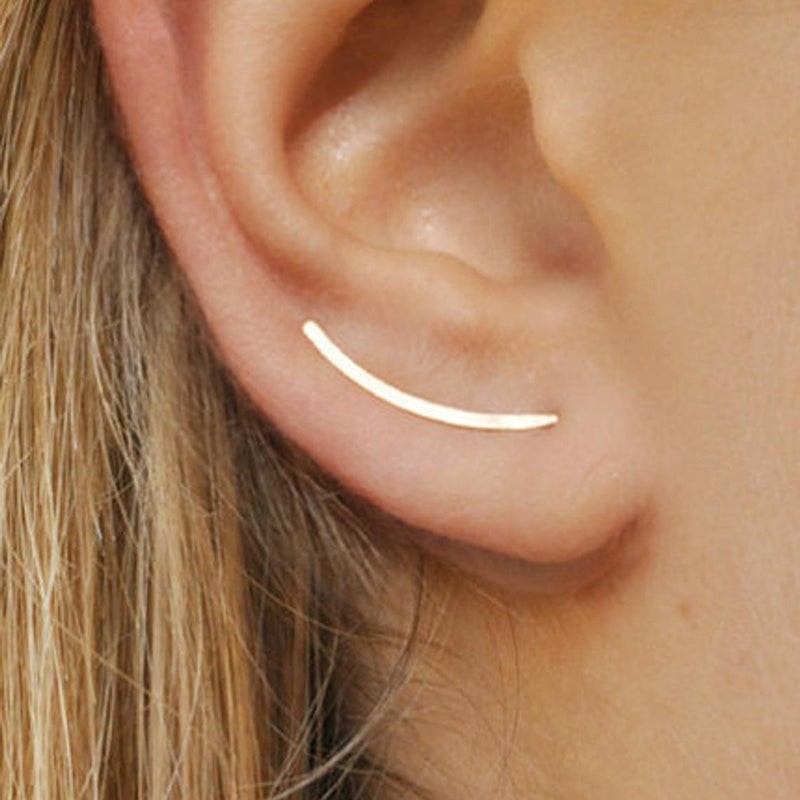 Virelle-Jewelry Earring-Virelle Oorbellen - Smooth Long Line Ear Climber voor vrouwen