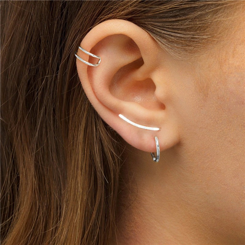 Virelle-Jewelry Earring-Virelle Oorbellen - Smooth Long Line Ear Climber voor vrouwen