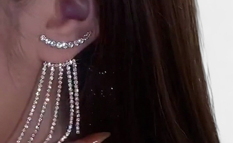 Virelle-Jewelry Earring-Virelle Oorbellen - Zircon tassel oorbellen met hartvorm