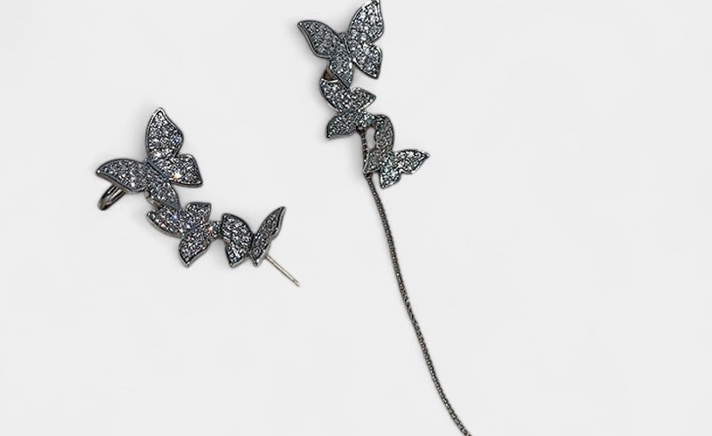 Virelle-Jewelry Earring-Virelle Oorbellen - Zircon tassel oorbellen met hartvorm