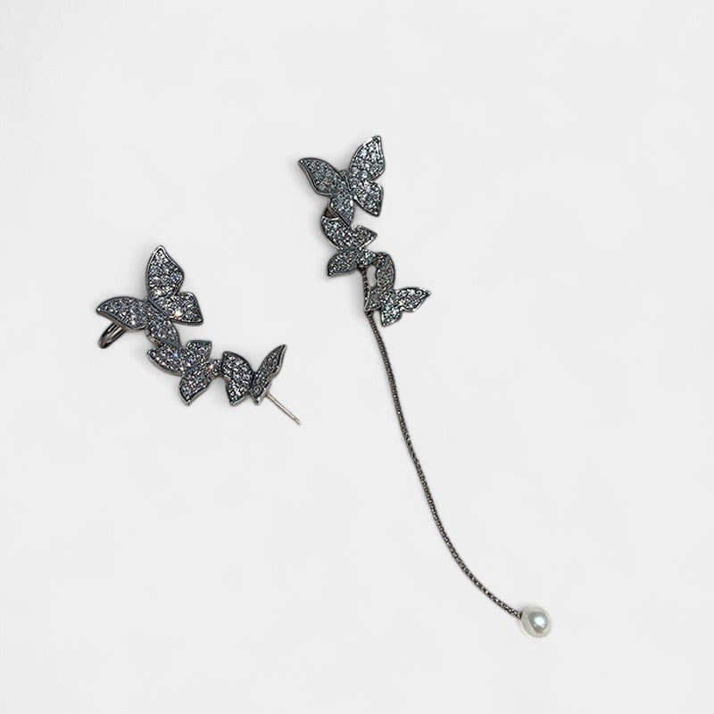 Virelle-Jewelry Earring-Virelle Oorbellen - Zircon tassel oorbellen met hartvorm