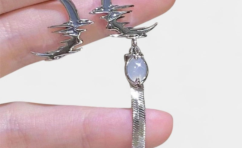 Virelle-Jewelry Earring-Virelle Oorbellen - Zircon tassel oorbellen met hartvorm