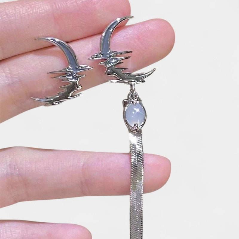 Virelle-Jewelry Earring-Virelle Oorbellen - Zircon tassel oorbellen met hartvorm