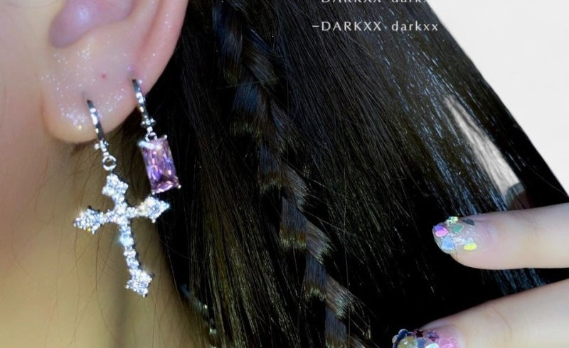 Virelle-Jewelry Earring-Virelle Oorbellen - Zircon tassel oorbellen met hartvorm