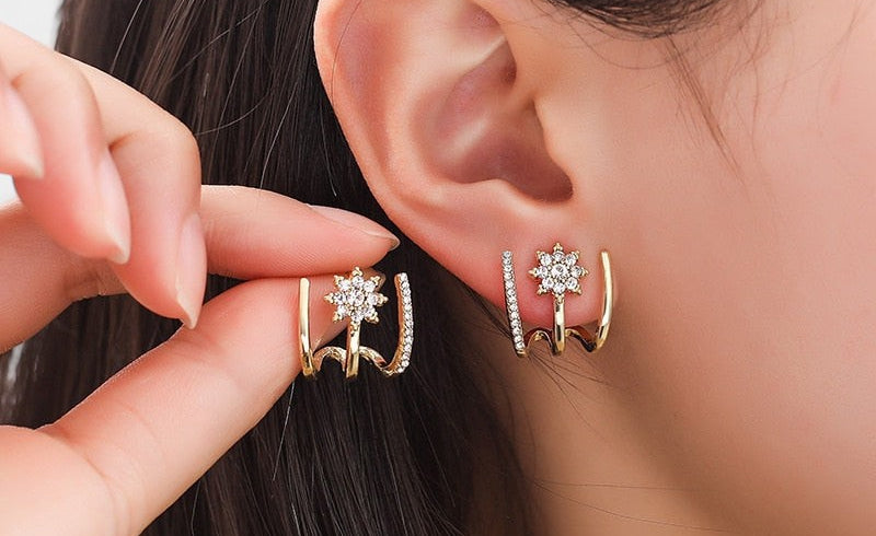 Virelle-Jewelry Earring-Virelle Oorbellen - Zircon tassel oorbellen met hartvorm