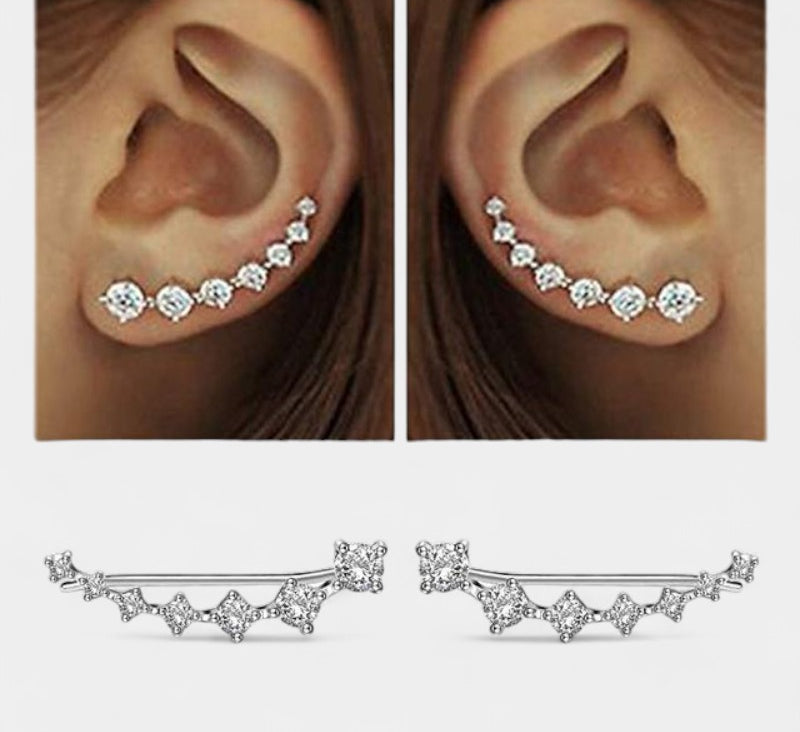 Virelle-Jewelry Earring-Virelle Zircon oor klimmers voor vrouwen - Elegante sterling zilveren sieraden