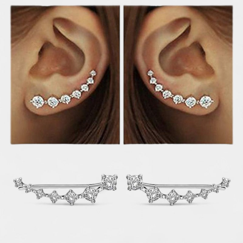 Virelle-Jewelry Earring-Virelle Zircon oor klimmers voor vrouwen - Elegante sterling zilveren sieraden