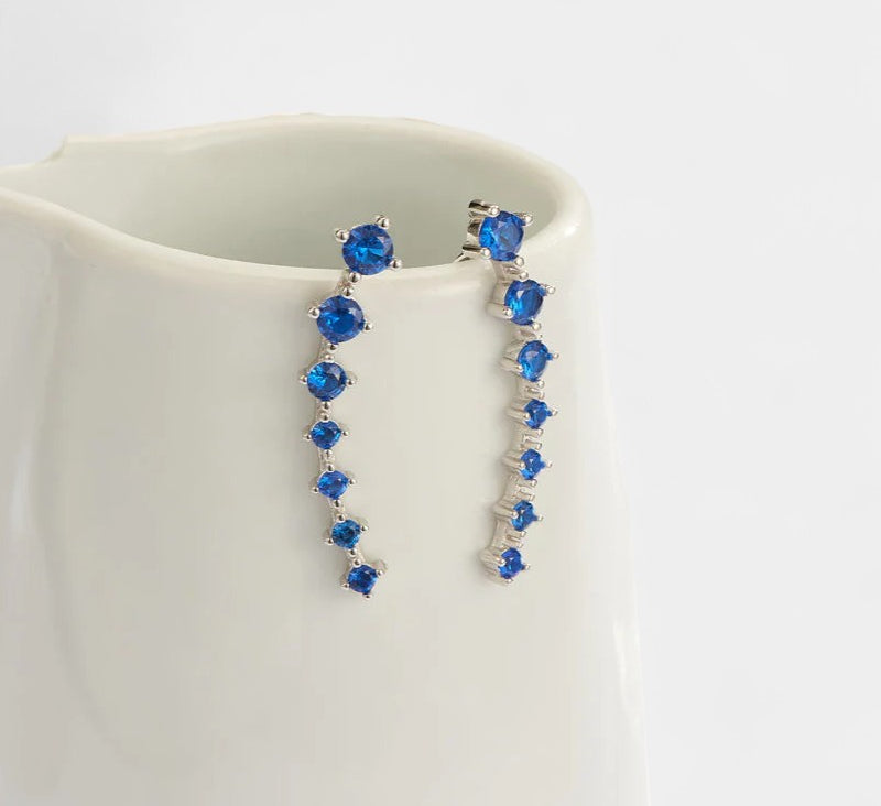 Virelle-Jewelry Earring-Virelle Zircon oor klimmers voor vrouwen - Elegante sterling zilveren sieraden
