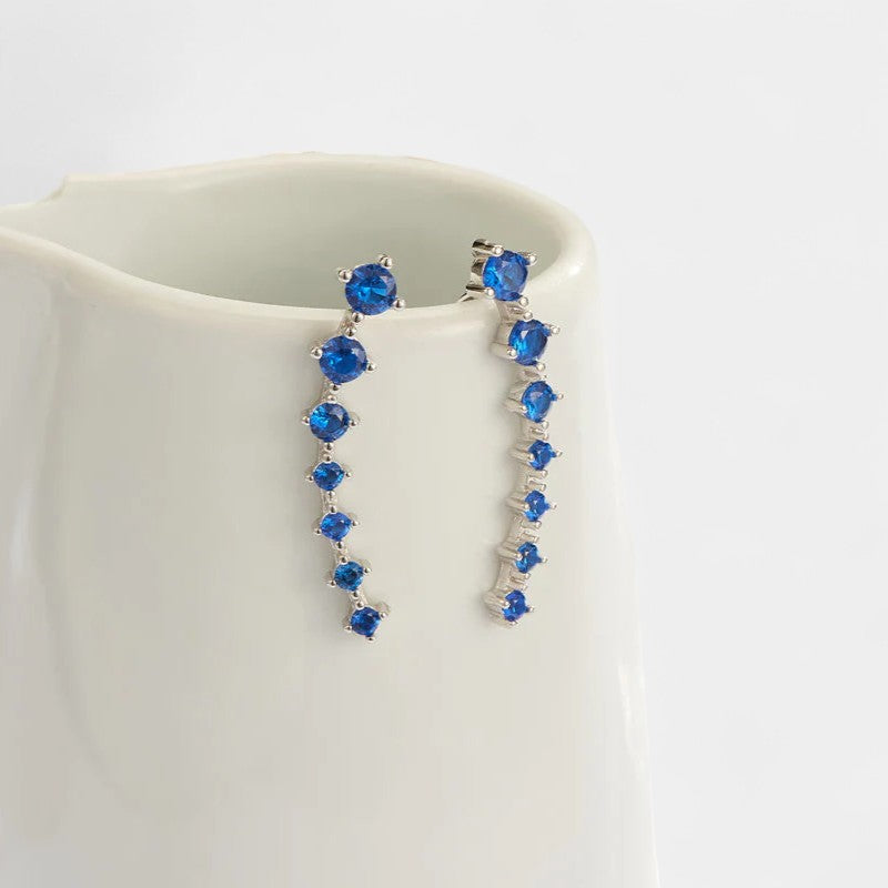 Virelle-Jewelry Earring-Virelle Zircon oor klimmers voor vrouwen - Elegante sterling zilveren sieraden