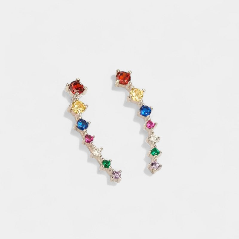 Virelle-Jewelry Earring-Virelle Zircon oor klimmers voor vrouwen - Elegante sterling zilveren sieraden