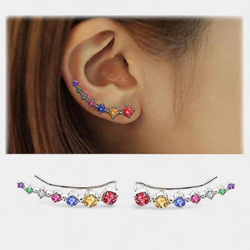 Virelle-Jewelry Earring-Virelle Zircon oor klimmers voor vrouwen - Elegante sterling zilveren sieraden