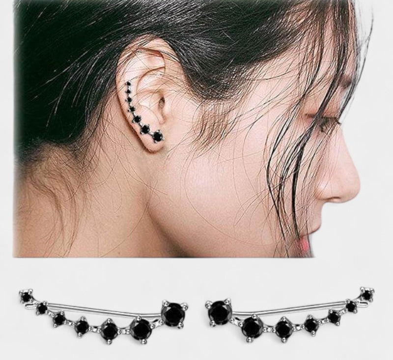 Virelle-Jewelry Earring-Virelle Zircon oor klimmers voor vrouwen - Elegante sterling zilveren sieraden