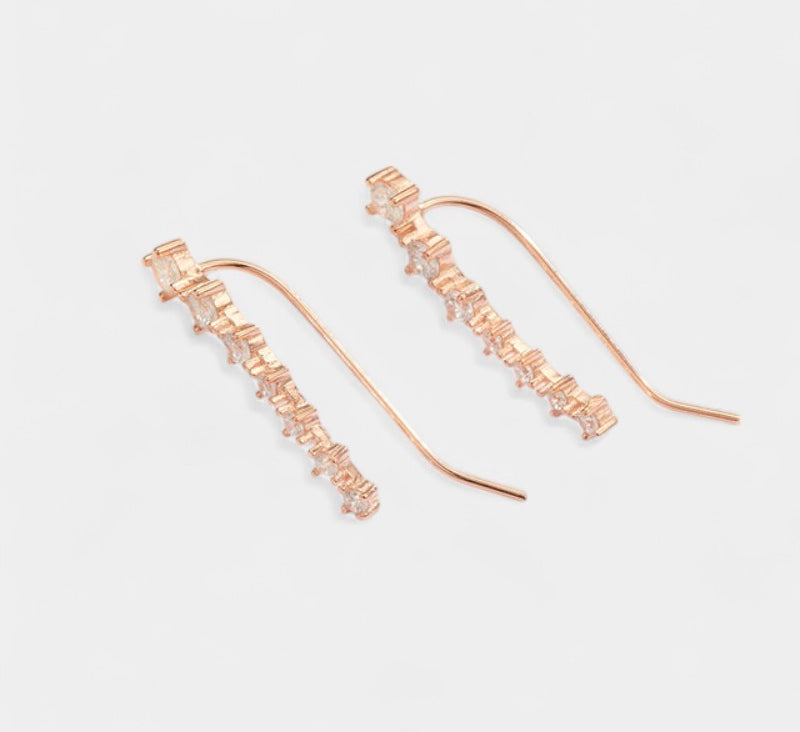 Virelle-Jewelry Earring-Virelle Zircon oor klimmers voor vrouwen - Elegante sterling zilveren sieraden