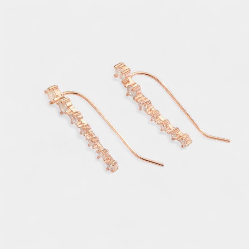 Virelle-Jewelry Earring-Virelle Zircon oor klimmers voor vrouwen - Elegante sterling zilveren sieraden