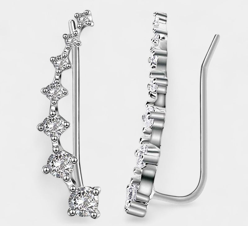Virelle-Jewelry Earring-Virelle Zircon oor klimmers voor vrouwen - Elegante sterling zilveren sieraden