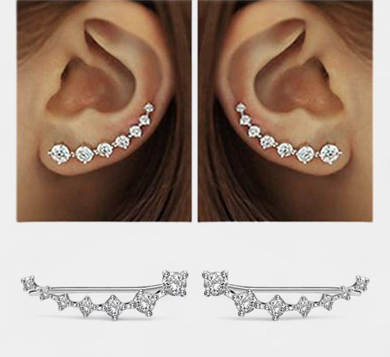 Virelle-Jewelry Earring-Virelle Zircon oor klimmers voor vrouwen - Elegante sterling zilveren sieraden